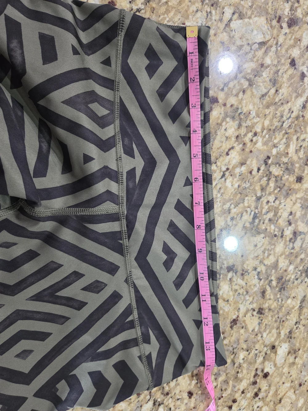 lululemon athletica Olive Green and Black Geometric Leggings